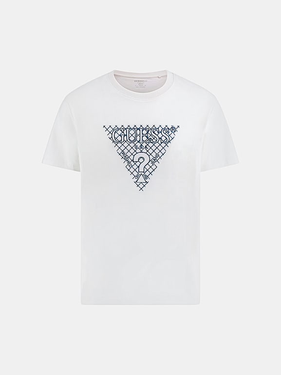 GUESS® Embroidered triangle logo t-shirt