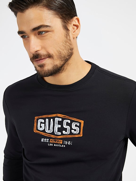 GUESS® Front logo stretch t-shirt Men