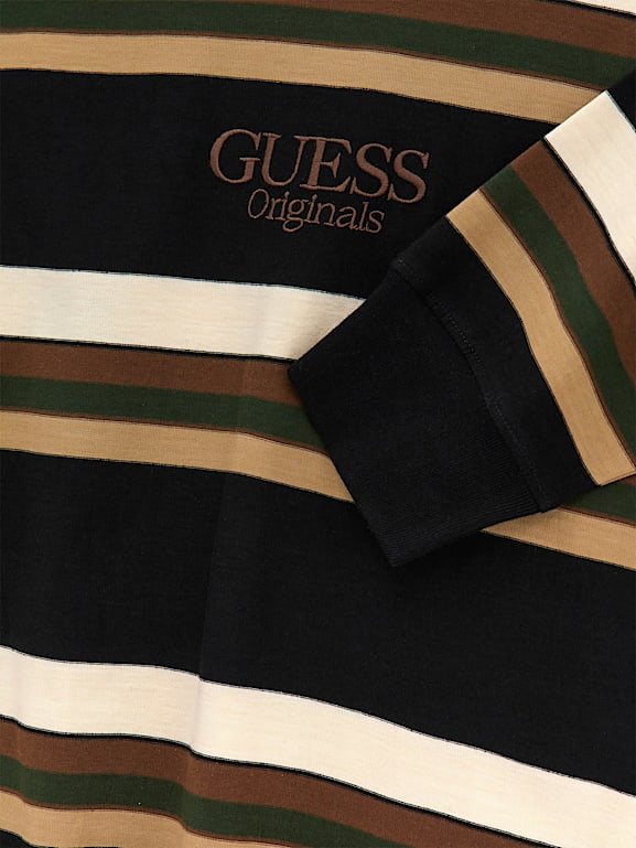 Guess ashton top striped long sleeve