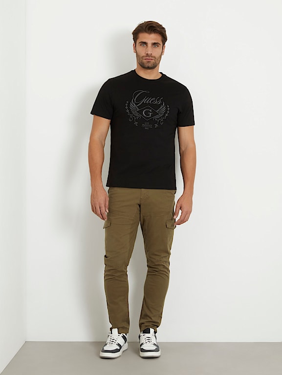 GUESS® T-Shirt mit gesticktem Logo Herren 