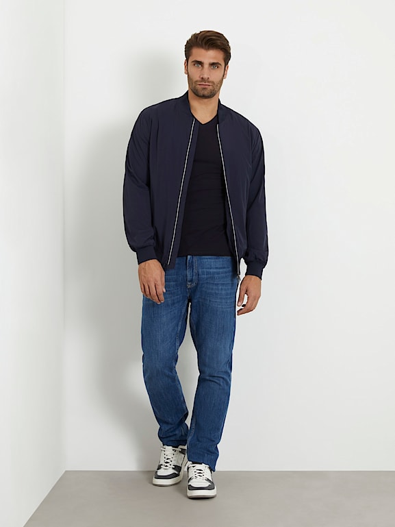 Guess blue hotsell bomber jacket
