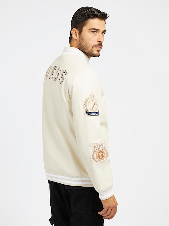 GUESS Faux leather bomber jacket Men