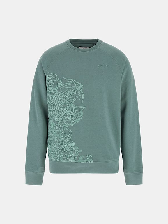 Guess sweatshirt green on sale