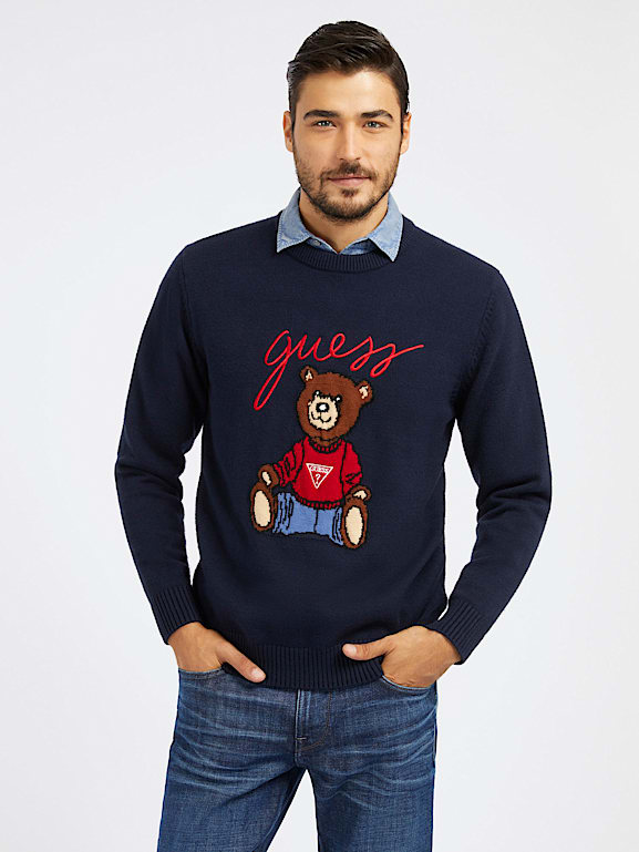 GUESS Pull logo devant Homme