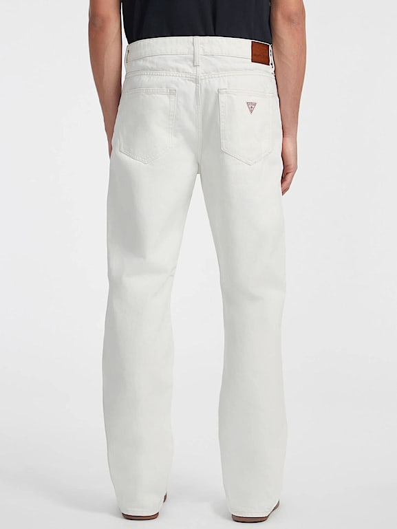 Mens white guess jeans clearance