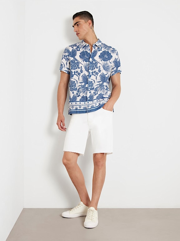 GUESS Mid rise denim shorts Men