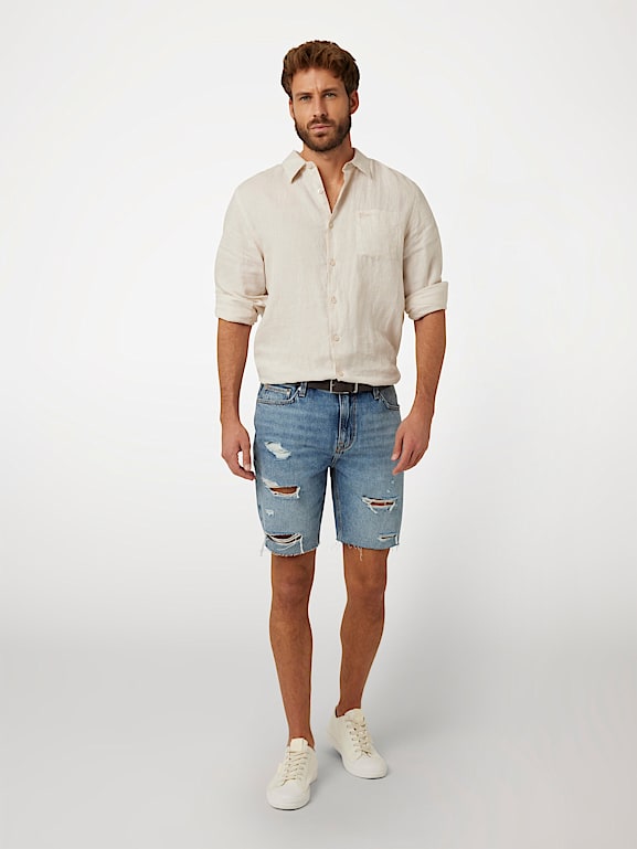 Mid denim shorts hot sale