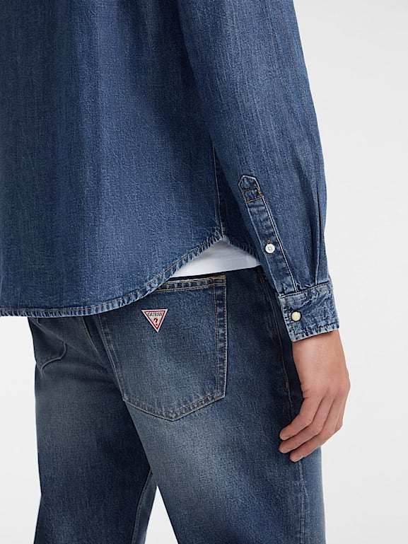 GUESS® Slim Uzun Kol Denim Gömlek