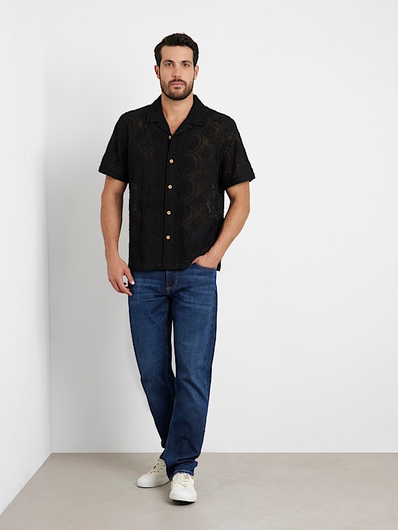 GUESS Chemisier brode Homme