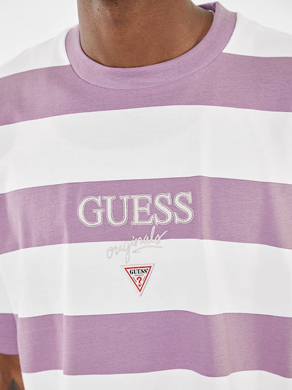 Pink striped guess t shirt 2025