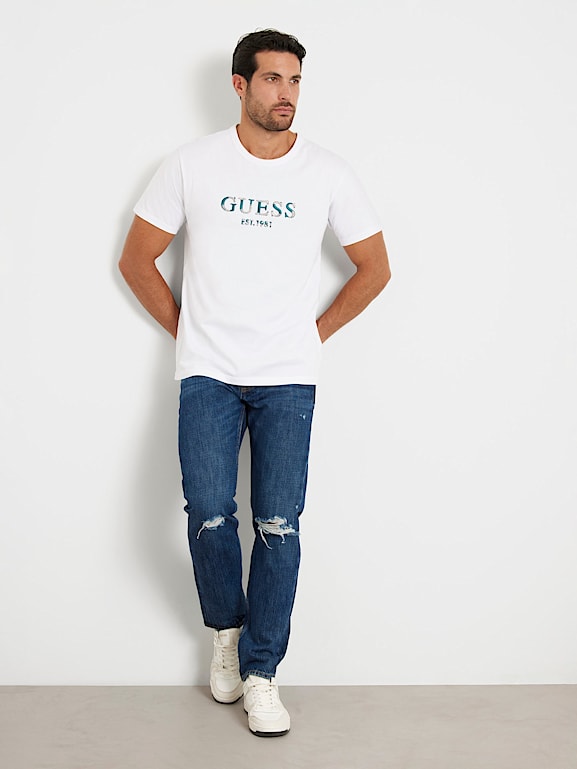 GUESS® T-Shirt Logostickerei Herren