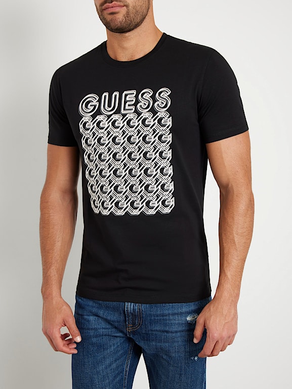 GUESS Front logo stretch t shirt