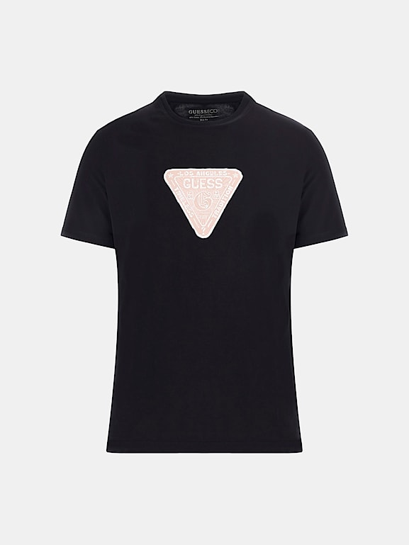 GUESS Camiseta elastica con logotipo triangulo