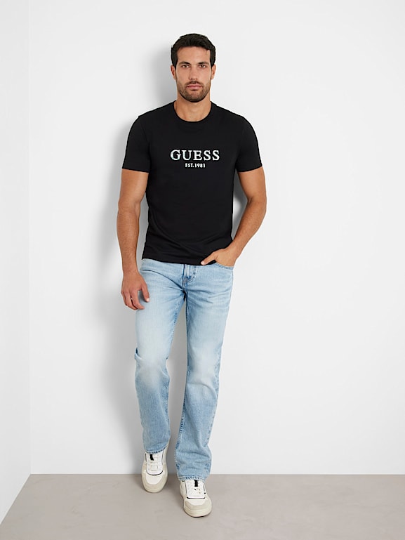 GUESS® T-Shirt Stretch Frontlogo Herren
