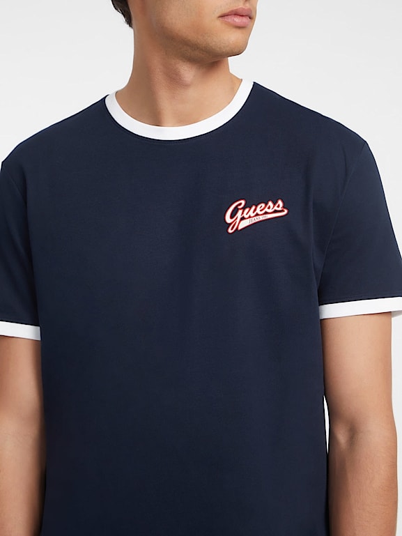 Chest Script Logo Tee Men GUESS Jeans