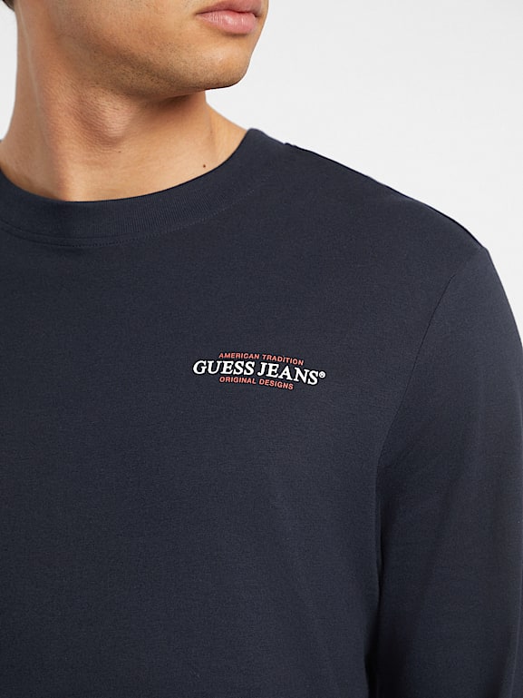 Slim American Tradition Uzun Kollu T shirt Erkek GUESS Jeans