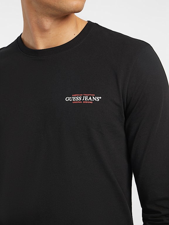 Slim American Tradition Long Sleeve Tee Men GUESS Jeans