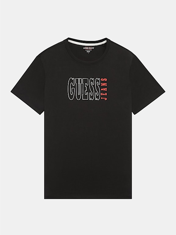 Camiseta con logotipo perfilado corte slim Hombre GUESS Jeans