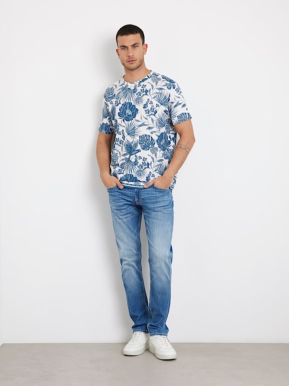 GUESS® T-Shirt Blumenprint Herren 