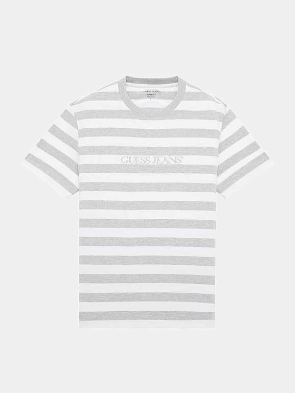 GUESS Gestreiftes Logo T Shirt