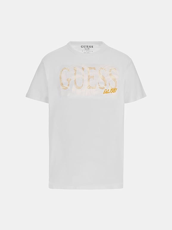 White and gold guess shirt top
