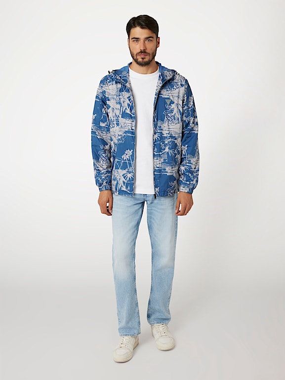 GUESS Veste coupe vent imprime all over Homme