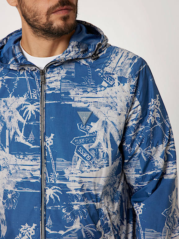 GUESS Veste coupe vent imprime all over Homme