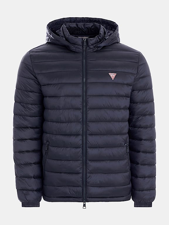 Nylon Hooded Puffer Jacket Men GUESS Jeans
