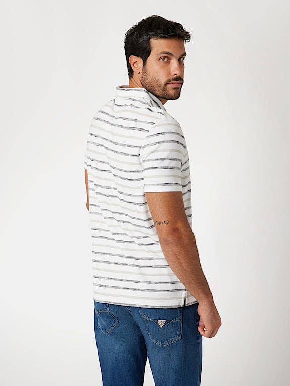 Guess striped polo sales