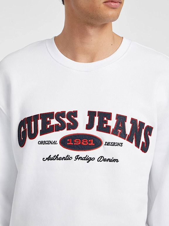 Guess jeans white sweatshirt discount