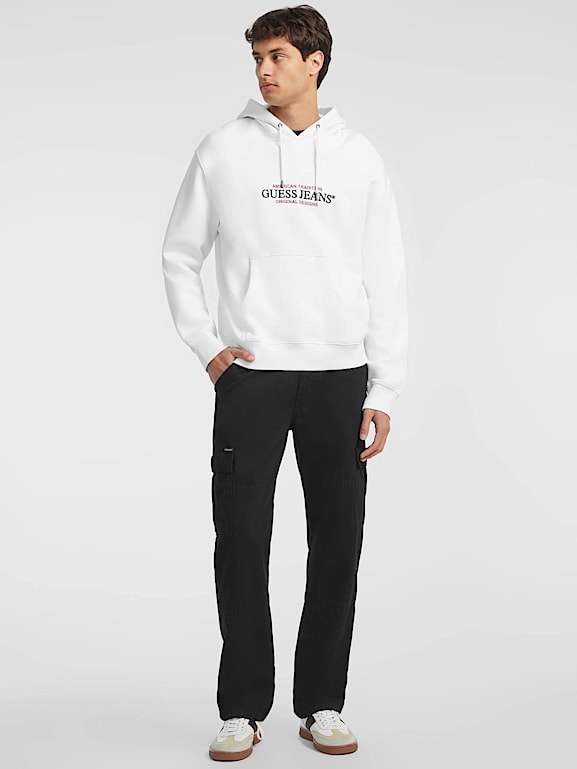 White hoodie with black jeans cheap