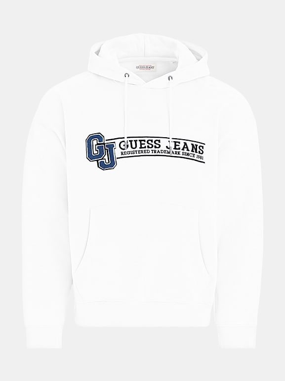 White guess hoodie mens store