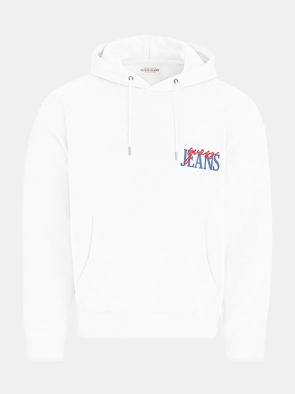 White guess hoodie mens 2025