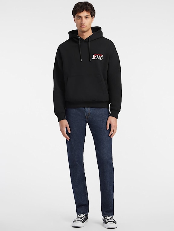 Mixed Chest Logo Hoodie Men GUESS Jeans