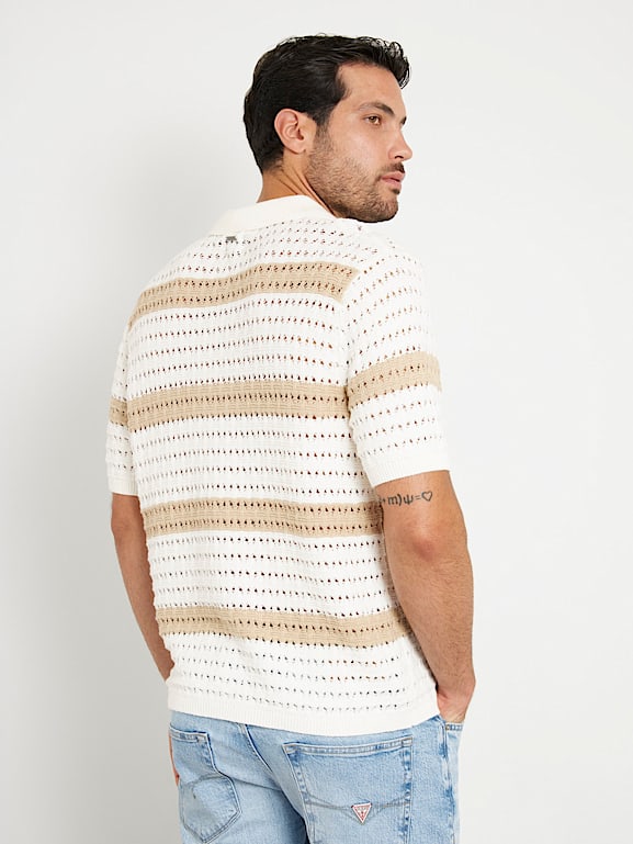 GUESS Polo de ganchillo a rayas Hombre