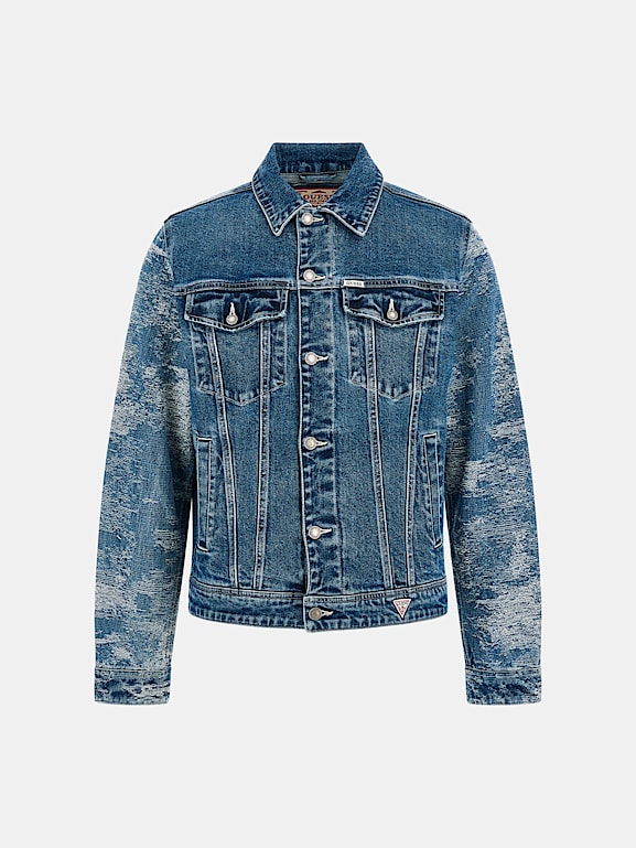 GUESS Giacca jeans usurata Uomo