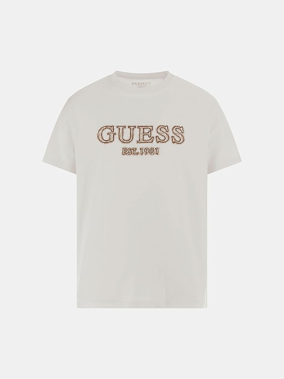 GUESS T Shirt Logostickerei Herren