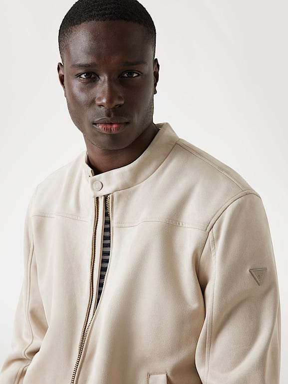 sui　0922 GUESS® Suni süet biker ceket Erkek