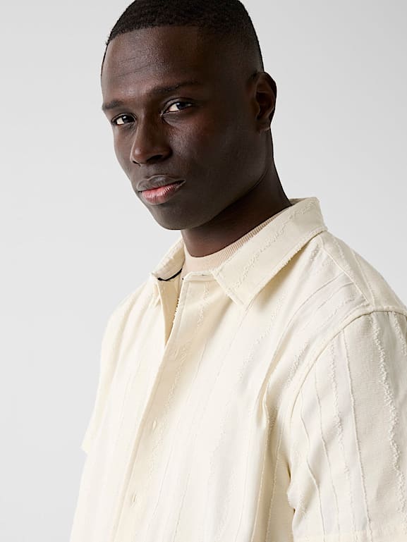 Chemise Guess Pour Homme En Coton Uni - Col Italien, Coupe Slim - Réf. M83H41W7ZK0 - Neuf Avec étiquettes