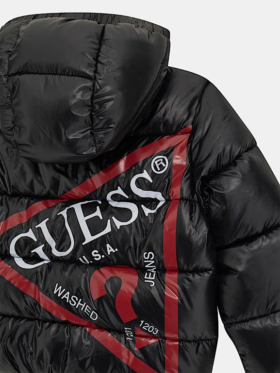 Black guess puffer coat shop