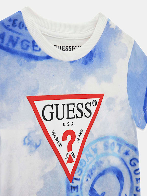 Haut Manches Longues Guess Garçon, 9-10 Ans, Bleu Marine, Logo (occasion Très Bon état)
