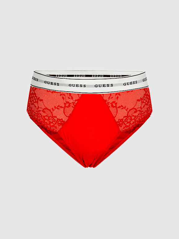 Slip dentelle avec bande logo Belle