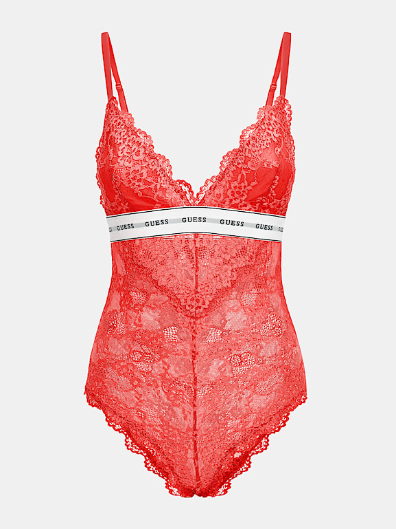 Guess red lace bodysuit on sale