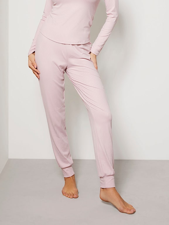 Pantalón de punto canalé - Pantalones - ROPA - Mujer 