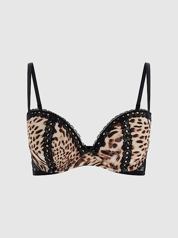 Buy GUESS Women's Natural Leopard Bra, Printed Brown ANIMALIER
