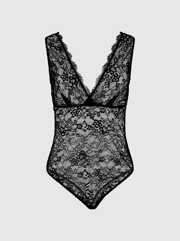 Guess black lace bodysuit top