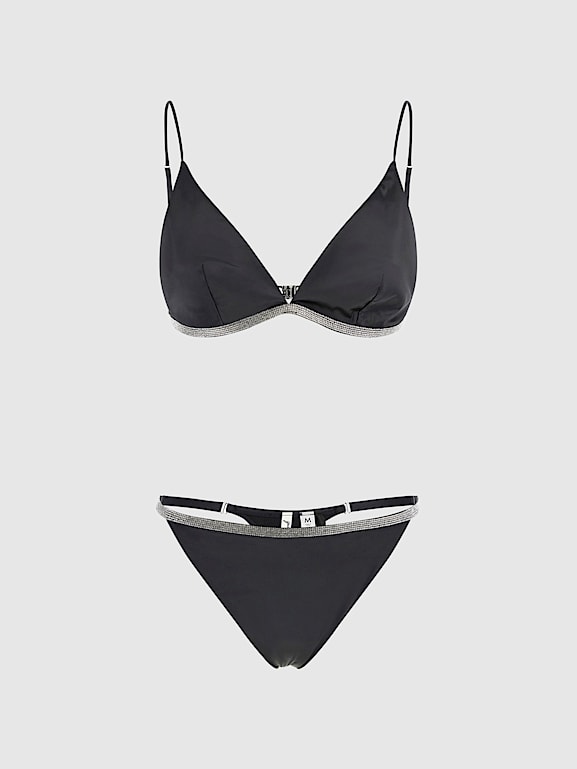 GUESS Set reggiseno a triangolo e tanga in raso Sonia Donna