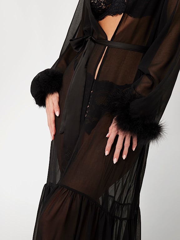 Black nighty gown on sale