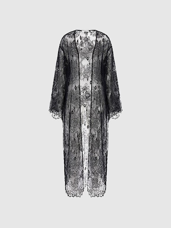 Black long kimono cardigan store