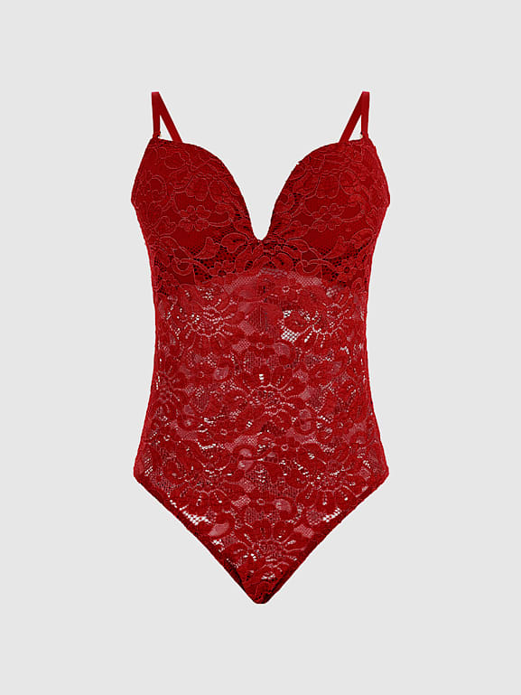 Guess red new arrivals lace bodysuit